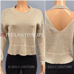 New n:philanthropy Madera back cutout halter sweater in Women $268 beige gold S